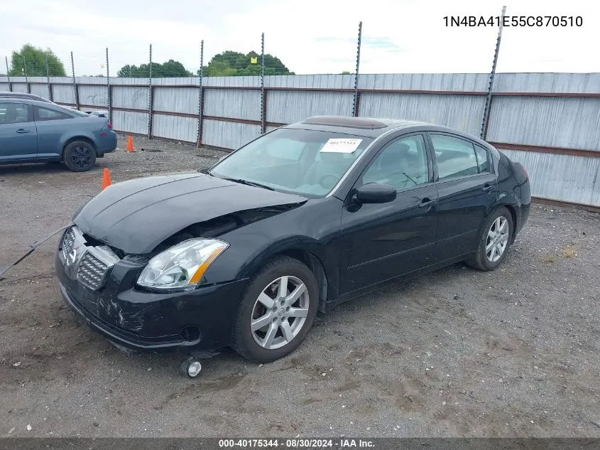 2005 Nissan Maxima 3.5 Sl VIN: 1N4BA41E55C870510 Lot: 40175344