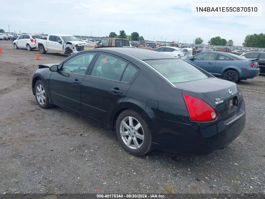 1N4BA41E55C870510 2005 Nissan Maxima 3.5 Sl