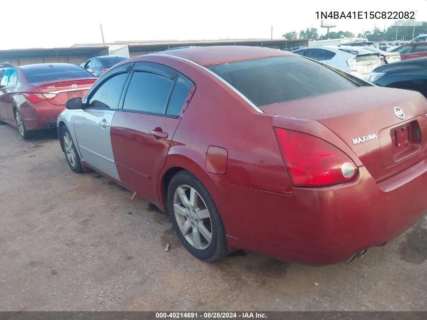 2005 Nissan Maxima 3.5 Sl VIN: 1N4BA41E15C822082 Lot: 40214691