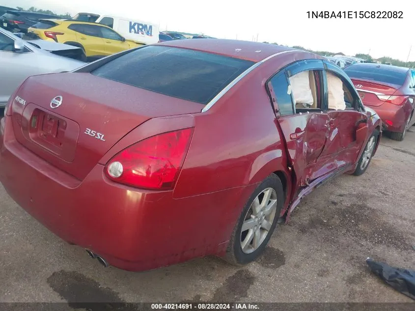 2005 Nissan Maxima 3.5 Sl VIN: 1N4BA41E15C822082 Lot: 40214691