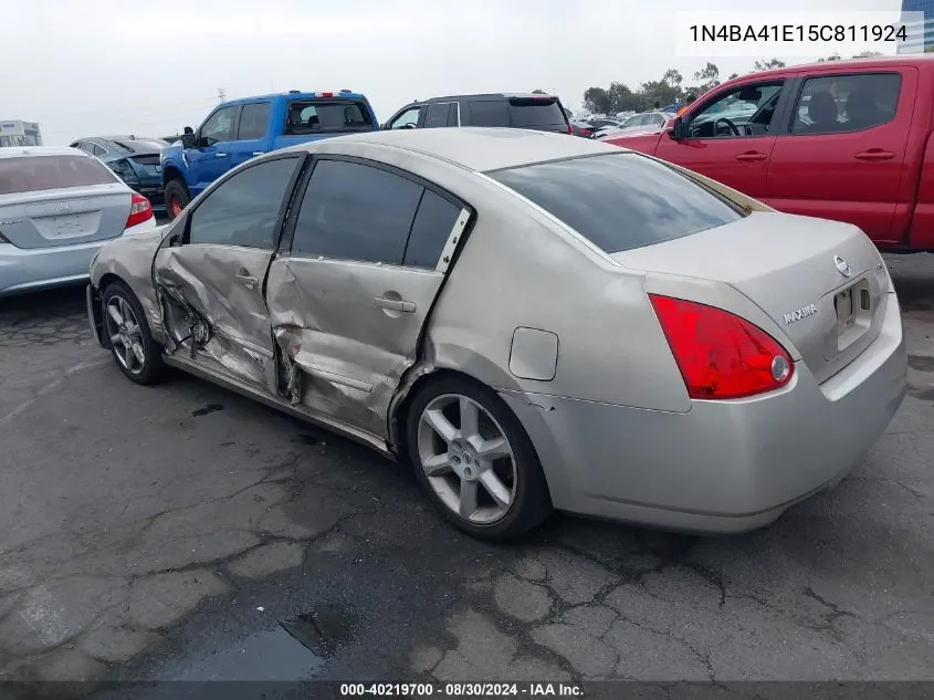 1N4BA41E15C811924 2005 Nissan Maxima 3.5 Se