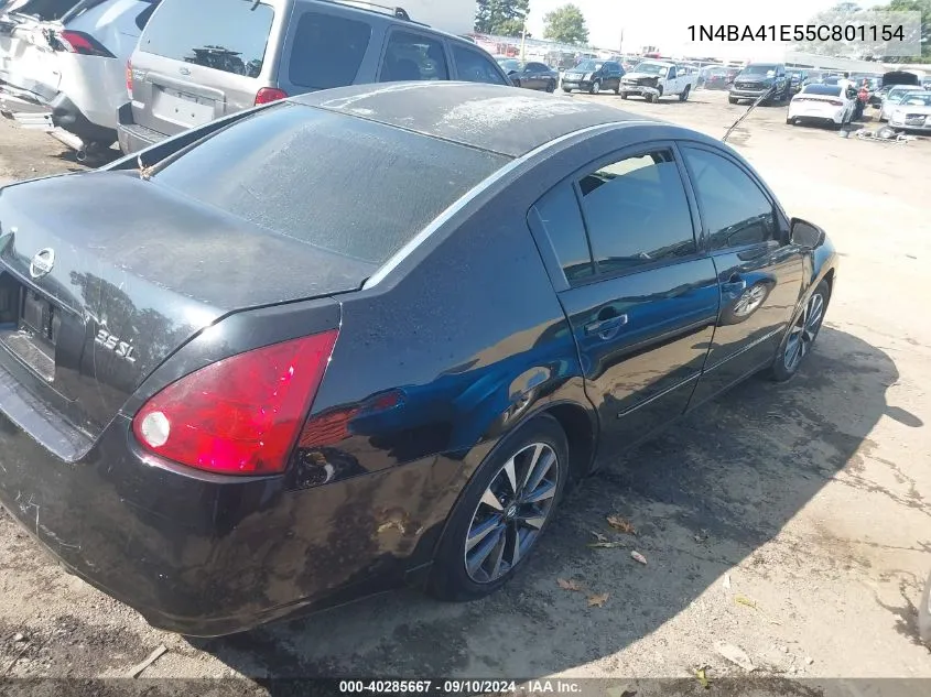 2005 Nissan Maxima 3.5 Sl VIN: 1N4BA41E55C801154 Lot: 40285667