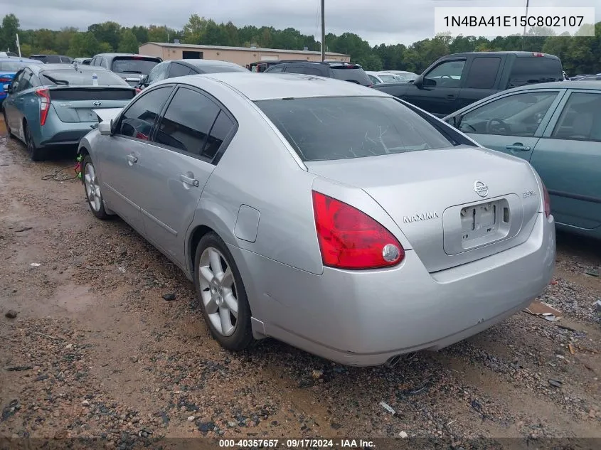 2005 Nissan Maxima 3.5 Se VIN: 1N4BA41E15C802107 Lot: 40357657