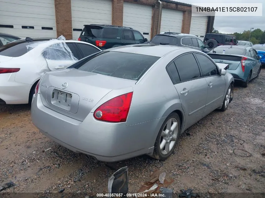 2005 Nissan Maxima 3.5 Se VIN: 1N4BA41E15C802107 Lot: 40357657