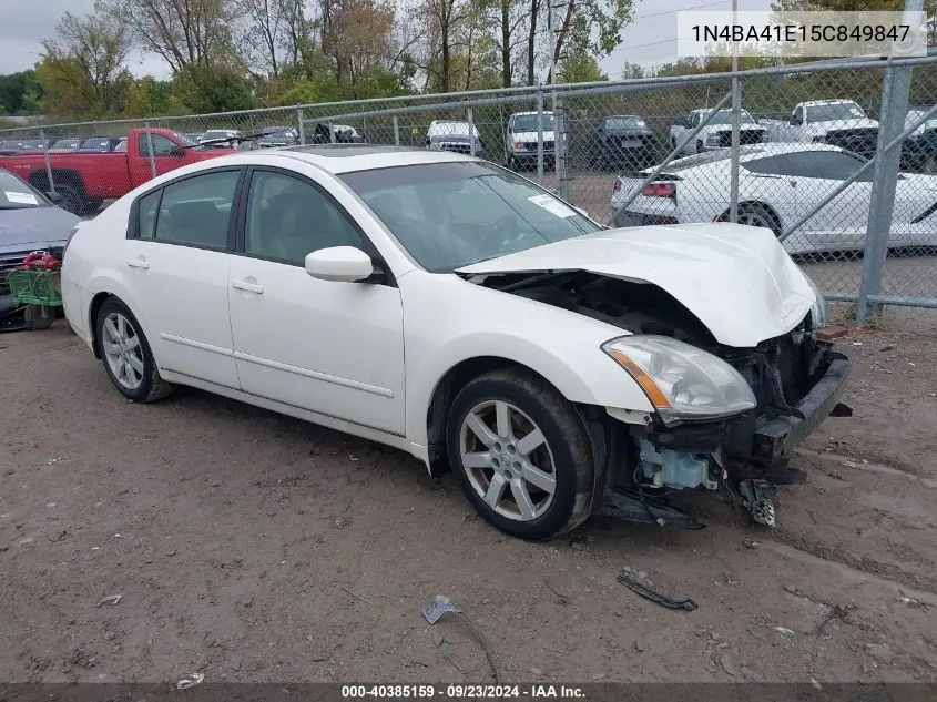 2005 Nissan Maxima 3.5 Sl VIN: 1N4BA41E15C849847 Lot: 40385159