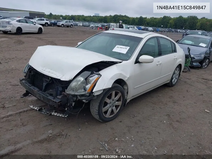 2005 Nissan Maxima 3.5 Sl VIN: 1N4BA41E15C849847 Lot: 40385159