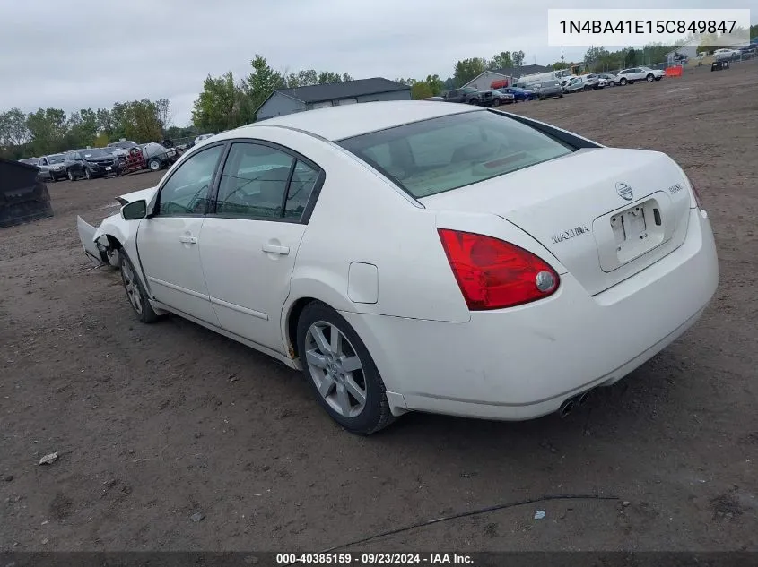 2005 Nissan Maxima 3.5 Sl VIN: 1N4BA41E15C849847 Lot: 40385159