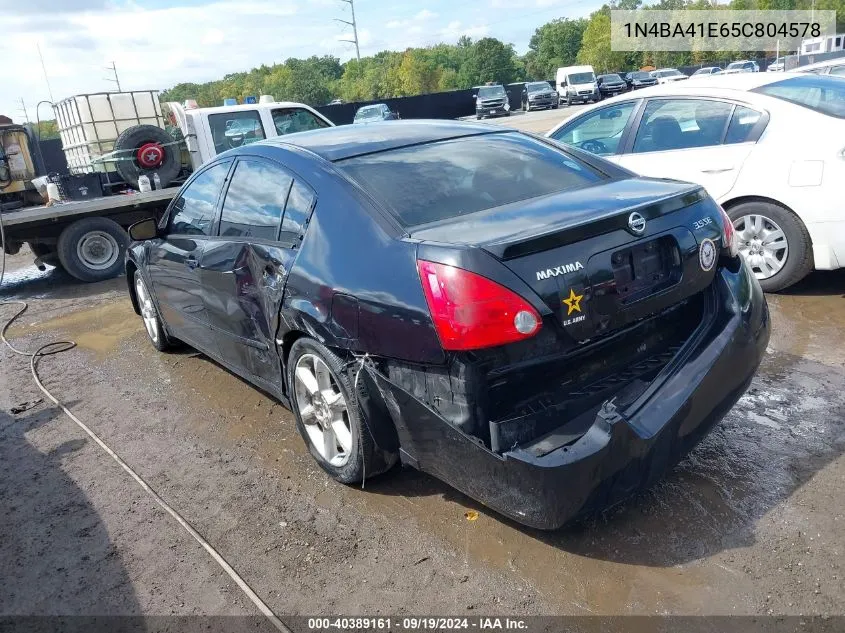 1N4BA41E65C804578 2005 Nissan Maxima 3.5 Se