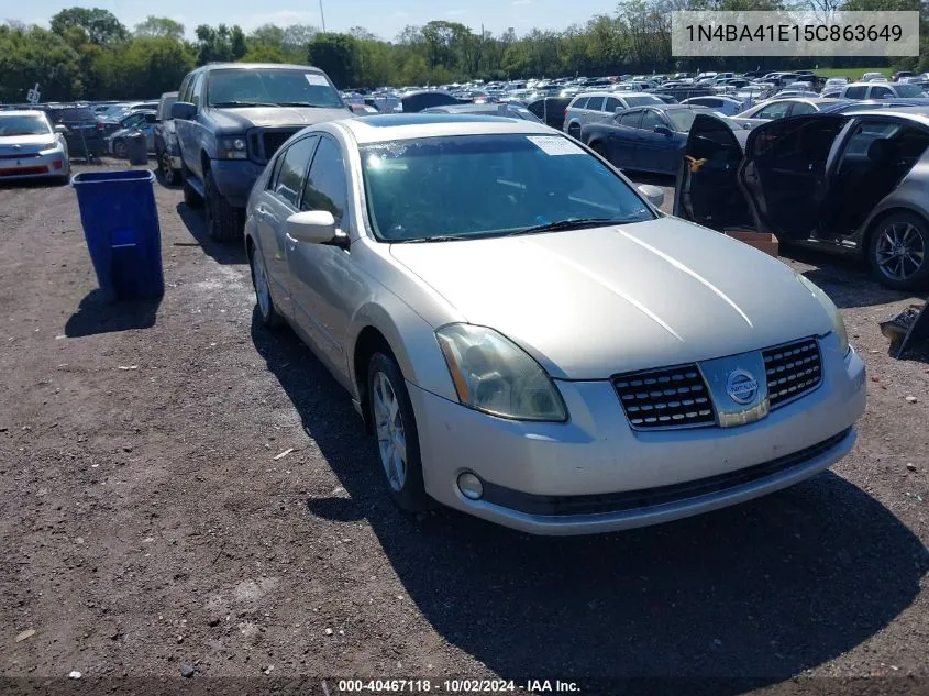 2005 Nissan Maxima 3.5 Sl VIN: 1N4BA41E15C863649 Lot: 40467118