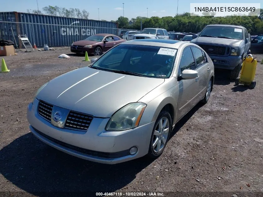 2005 Nissan Maxima 3.5 Sl VIN: 1N4BA41E15C863649 Lot: 40467118