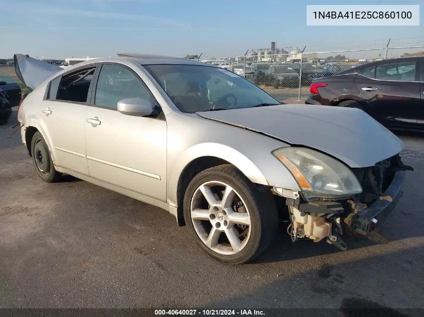 2005 Nissan Maxima Se/Sl VIN: 1N4BA41E25C860100 Lot: 40640027