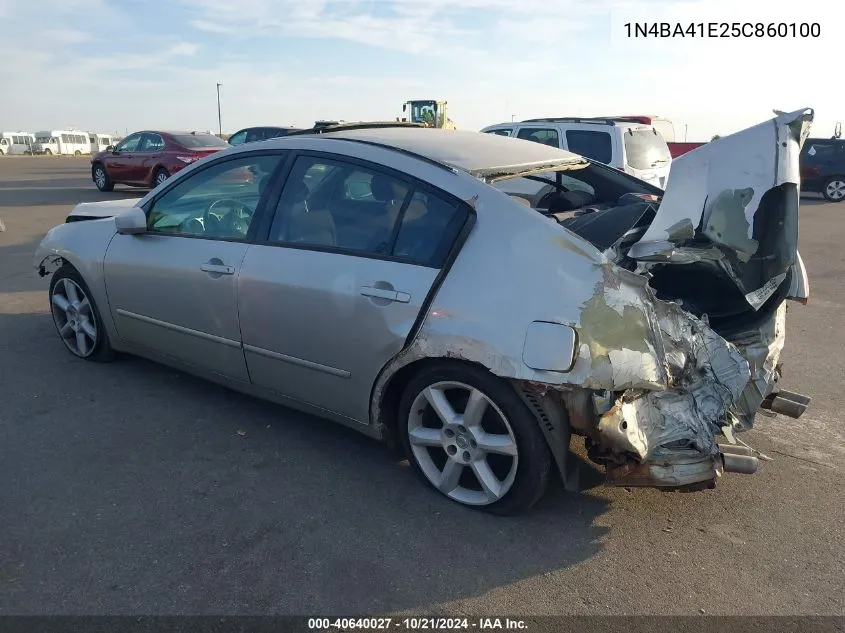 2005 Nissan Maxima Se/Sl VIN: 1N4BA41E25C860100 Lot: 40640027