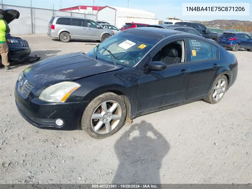 2005 Nissan Maxima 3.5 Se VIN: 1N4BA41E75C871206 Lot: 40721981