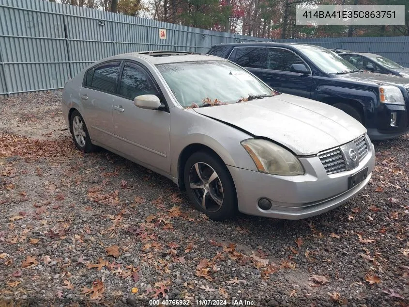 2005 Nissan Maxima 3.5 Sl VIN: 414BA41E35C863751 Lot: 40766932