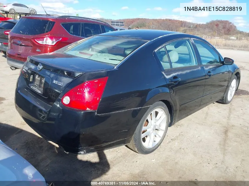 2005 Nissan Maxima 3.5 Se VIN: 1N4BA41E15C828819 Lot: 40769381