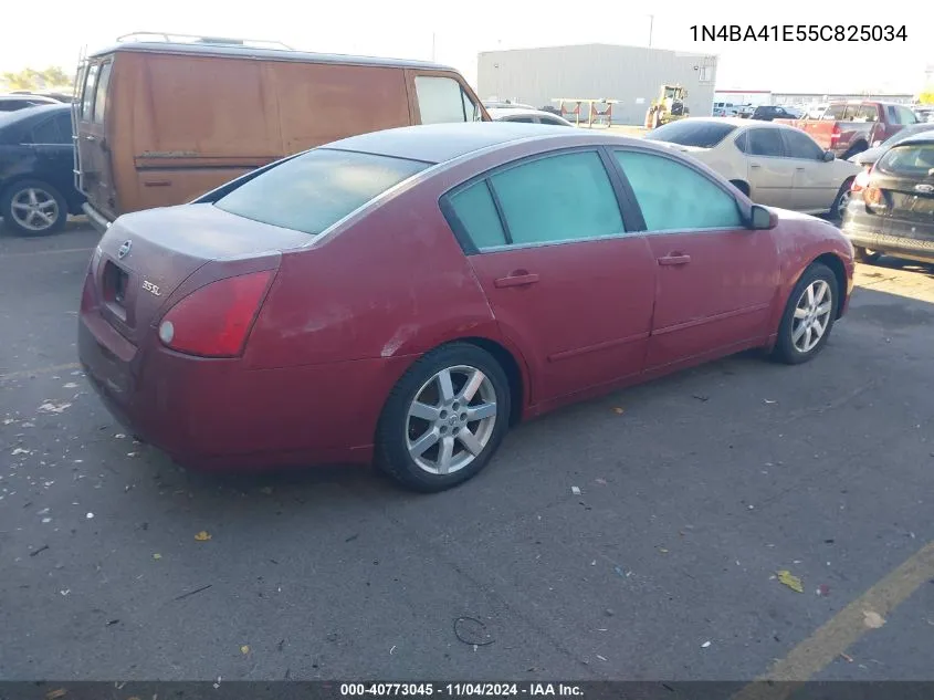 2005 Nissan Maxima 3.5 Sl VIN: 1N4BA41E55C825034 Lot: 40773045