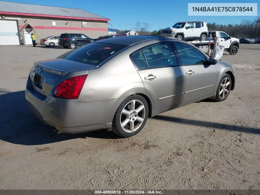 2005 Nissan Maxima 3.5 Se VIN: 1N4BA41E75C878544 Lot: 40900810