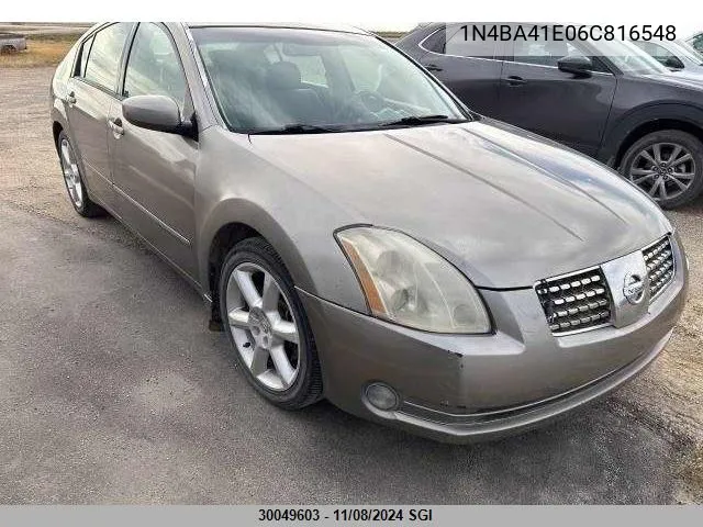 2006 Nissan Maxima Se/Sl VIN: 1N4BA41E06C816548 Lot: 30049603