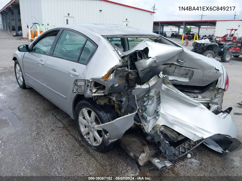 2006 Nissan Maxima 3.5 Sl VIN: 1N4BA41EX6C849217 Lot: 39367182