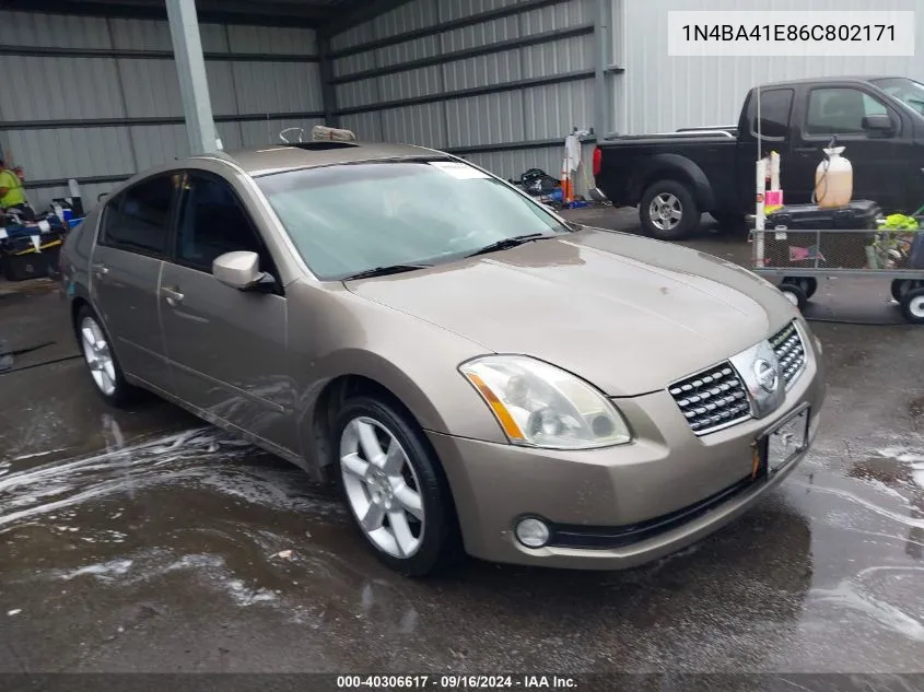 2006 Nissan Maxima 3.5 Se VIN: 1N4BA41E86C802171 Lot: 40306617