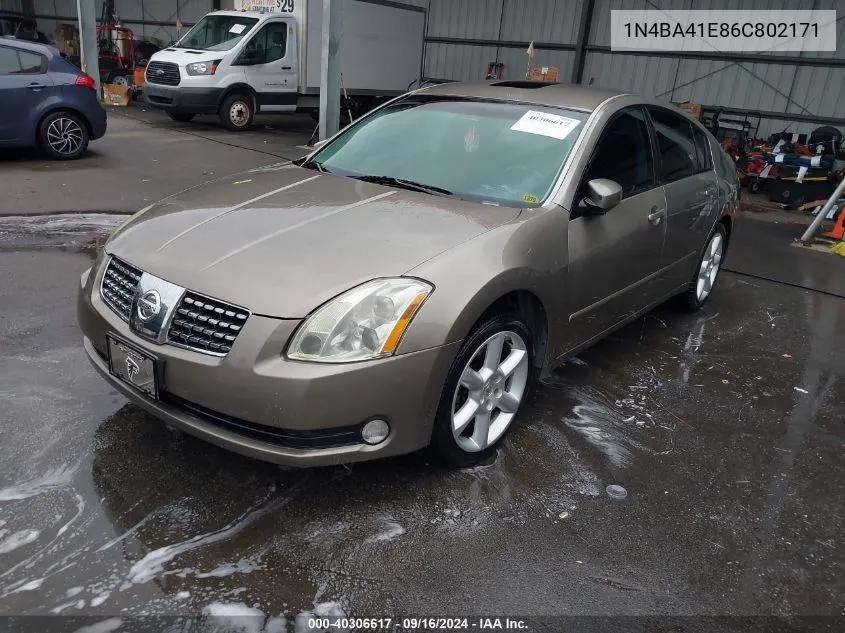 2006 Nissan Maxima 3.5 Se VIN: 1N4BA41E86C802171 Lot: 40306617