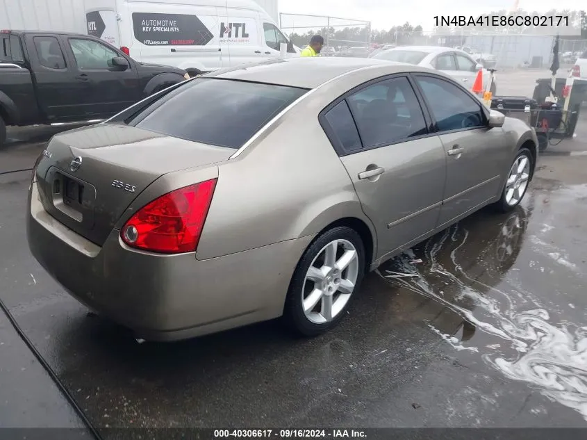 2006 Nissan Maxima 3.5 Se VIN: 1N4BA41E86C802171 Lot: 40306617