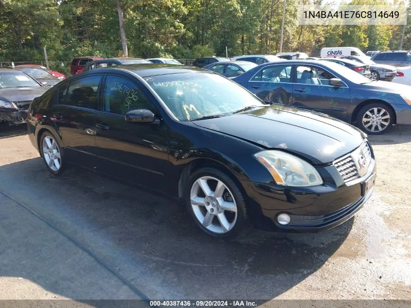 2006 Nissan Maxima 3.5 Se VIN: 1N4BA41E76C814649 Lot: 40387436