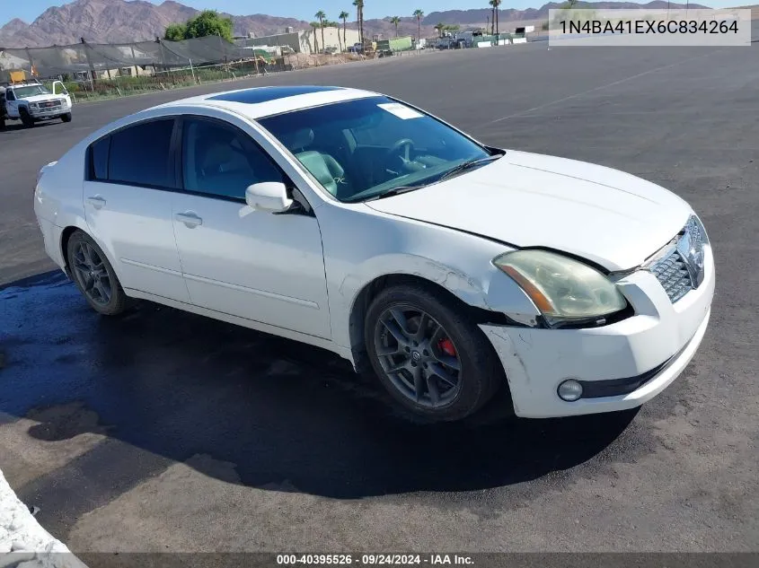 2006 Nissan Maxima Se/Sl VIN: 1N4BA41EX6C834264 Lot: 40395526