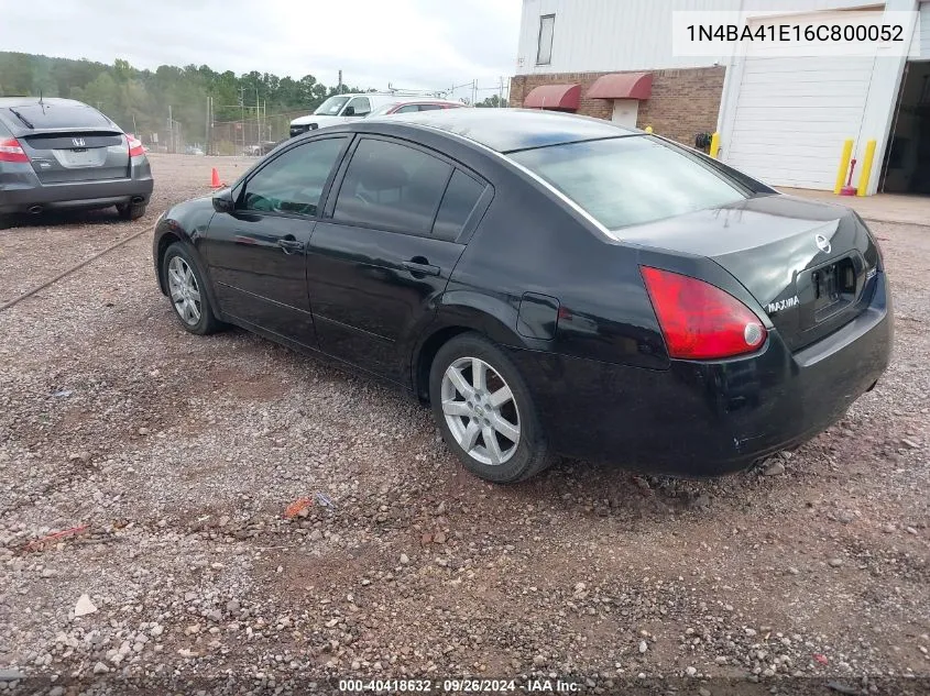 1N4BA41E16C800052 2006 Nissan Maxima 3.5 Sl