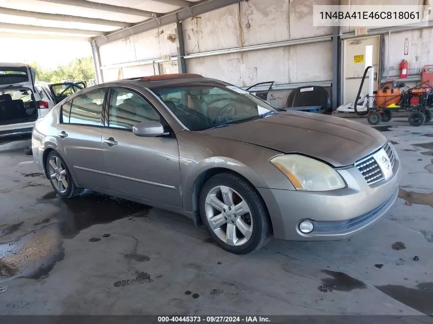 2006 Nissan Maxima 3.5 Se VIN: 1N4BA41E46C818061 Lot: 40445373