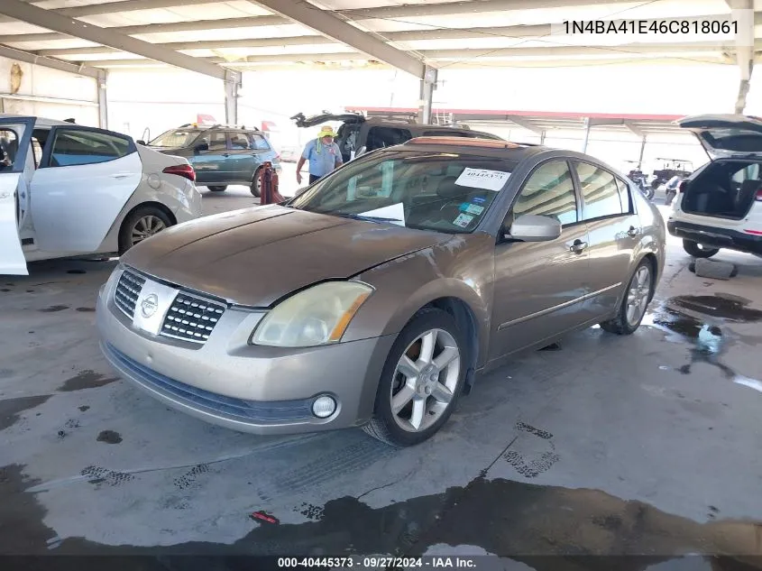 2006 Nissan Maxima 3.5 Se VIN: 1N4BA41E46C818061 Lot: 40445373