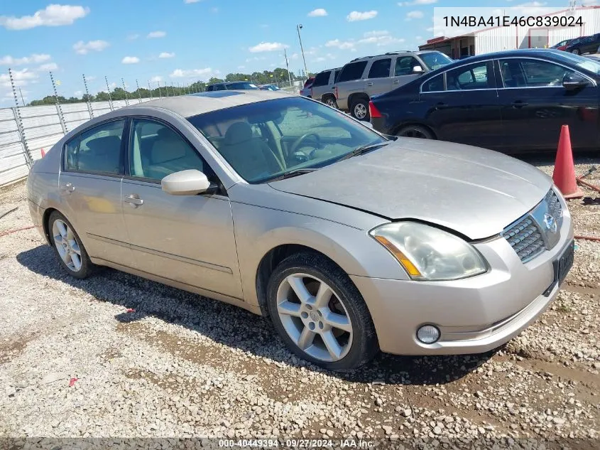 2006 Nissan Maxima 3.5 Se VIN: 1N4BA41E46C839024 Lot: 40449394