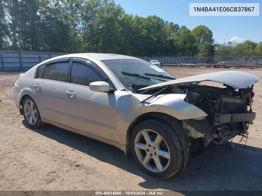 2006 Nissan Maxima 3.5 Se VIN: 1N4BA41E06C837867 Lot: 40514860