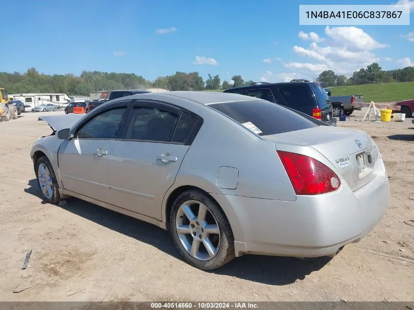 2006 Nissan Maxima 3.5 Se VIN: 1N4BA41E06C837867 Lot: 40514860