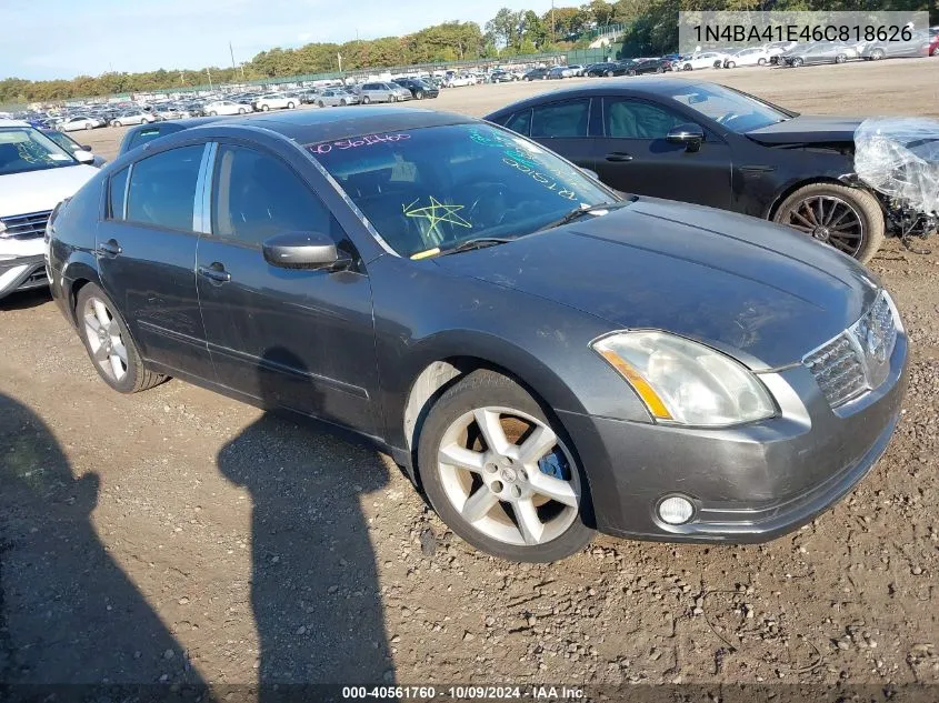 2006 Nissan Maxima 3.5 Sl VIN: 1N4BA41E46C818626 Lot: 40561760