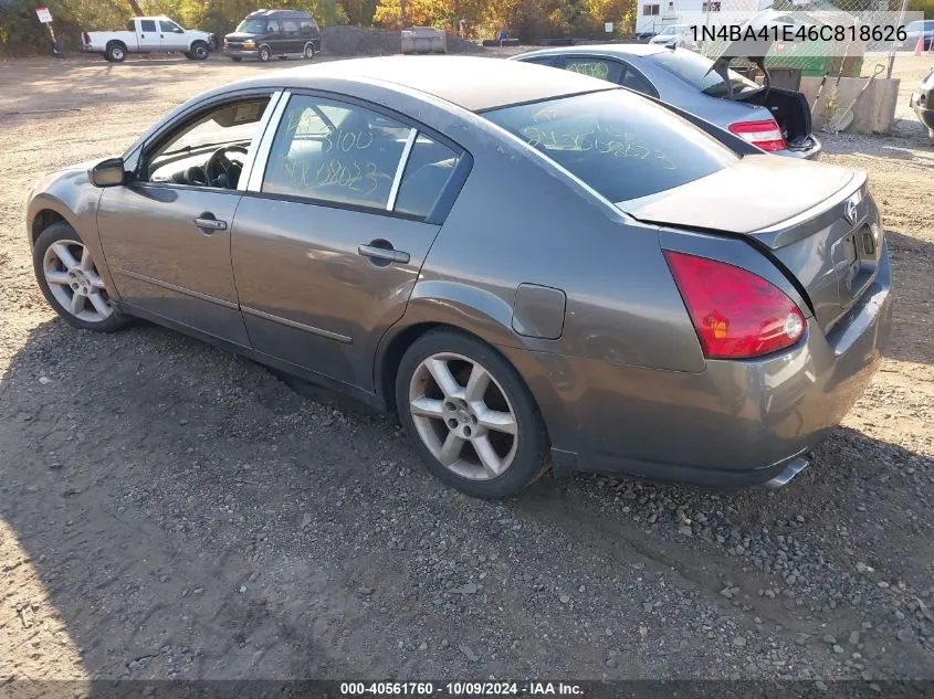 2006 Nissan Maxima 3.5 Sl VIN: 1N4BA41E46C818626 Lot: 40561760