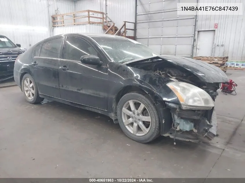 2006 Nissan Maxima 3.5 Sl VIN: 1N4BA41E76C847439 Lot: 40651983