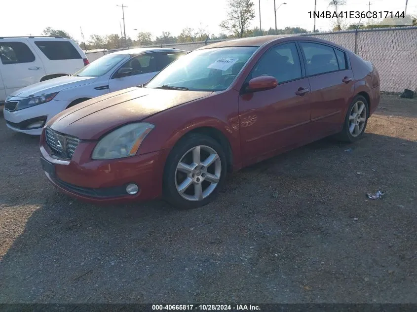 2006 Nissan Maxima 3.5 Se VIN: 1N4BA41E36C817144 Lot: 40665817