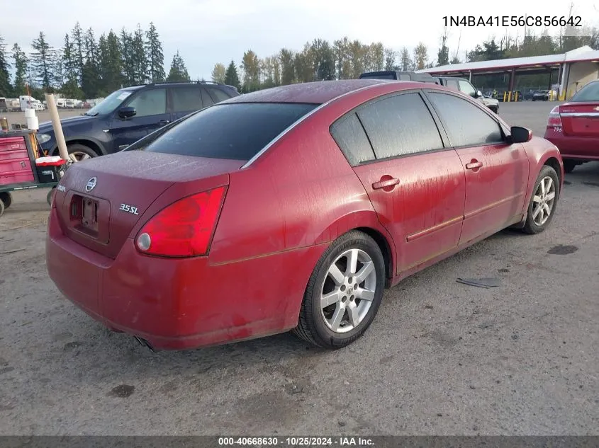 2006 Nissan Maxima 3.5 Sl VIN: 1N4BA41E56C856642 Lot: 40668630