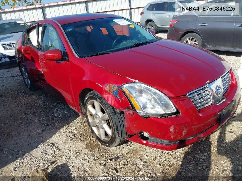 2006 Nissan Maxima 3.5 Se VIN: 1N4BA41E76C846226 Lot: 40693735