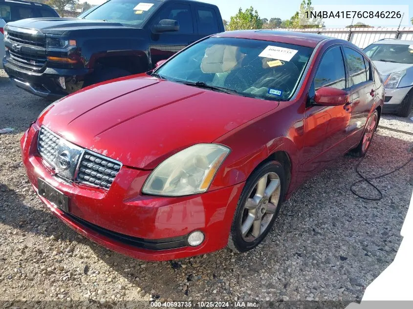 2006 Nissan Maxima 3.5 Se VIN: 1N4BA41E76C846226 Lot: 40693735