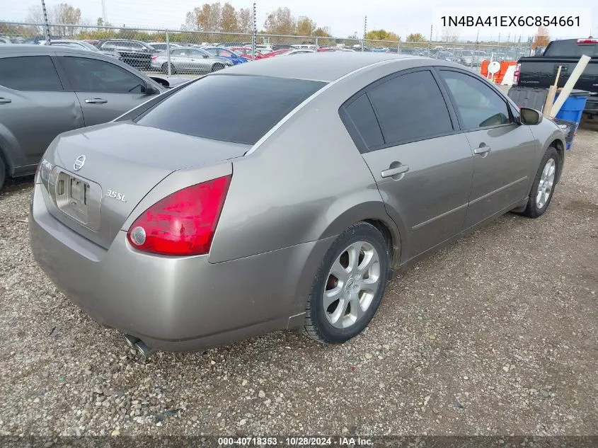 2006 Nissan Maxima 3.5 Sl VIN: 1N4BA41EX6C854661 Lot: 40718353