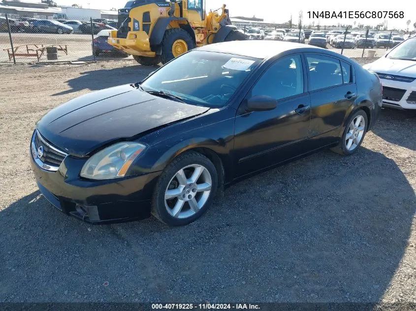 2006 Nissan Maxima Se/Sl VIN: 1N4BA41E56C807568 Lot: 40719225