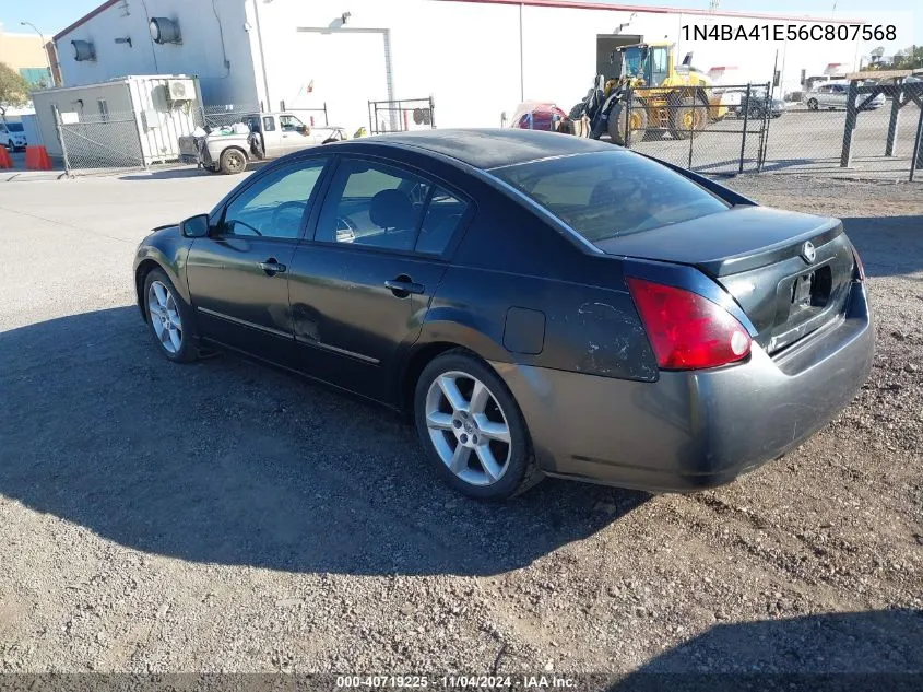 2006 Nissan Maxima Se/Sl VIN: 1N4BA41E56C807568 Lot: 40719225