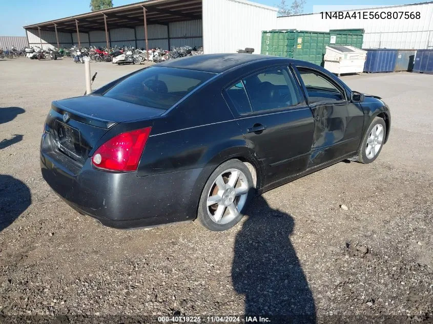 2006 Nissan Maxima Se/Sl VIN: 1N4BA41E56C807568 Lot: 40719225