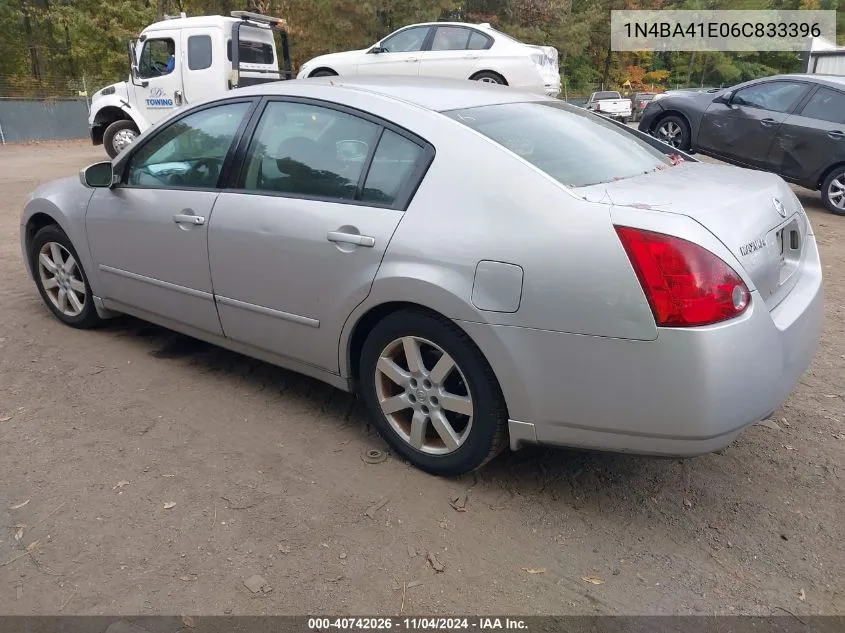 2006 Nissan Maxima Se/Sl VIN: 1N4BA41E06C833396 Lot: 40742026