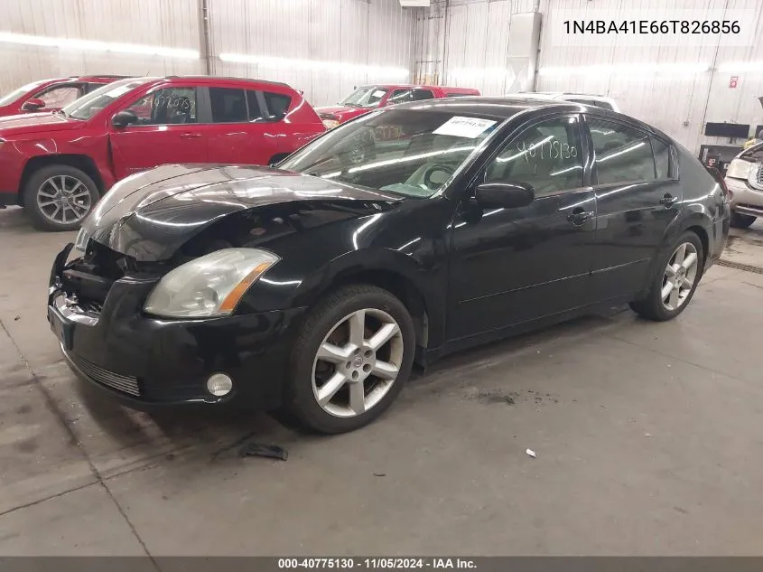 2006 Nissan Maxima 3.5 Se/3.5 Sl VIN: 1N4BA41E66T826856 Lot: 40775130