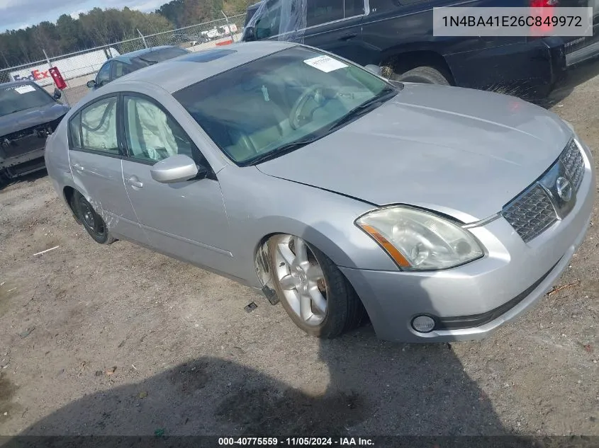 2006 Nissan Maxima 3.5 Se VIN: 1N4BA41E26C849972 Lot: 40775559