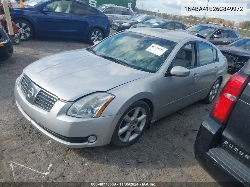 2006 Nissan Maxima 3.5 Se VIN: 1N4BA41E26C849972 Lot: 40775559