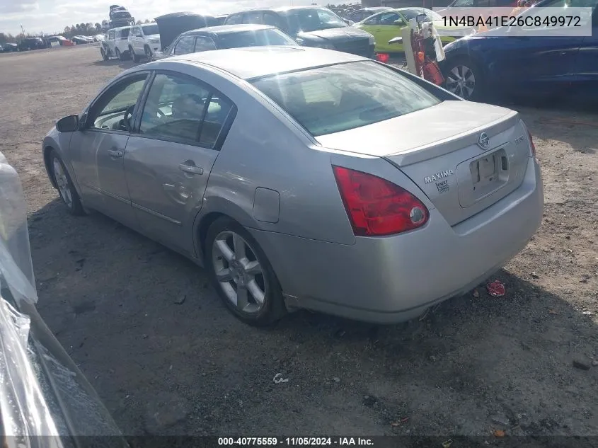 2006 Nissan Maxima 3.5 Se VIN: 1N4BA41E26C849972 Lot: 40775559